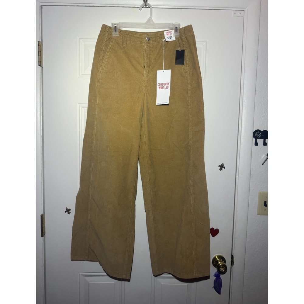 Celebrity Pink Women's Brown Corduroy Y2K Wide-Leg Pants Pockets Button 9/29 NWT